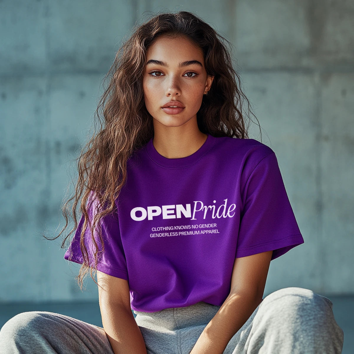 genderneutrales Open Pride Unisex T-Shirt in purple