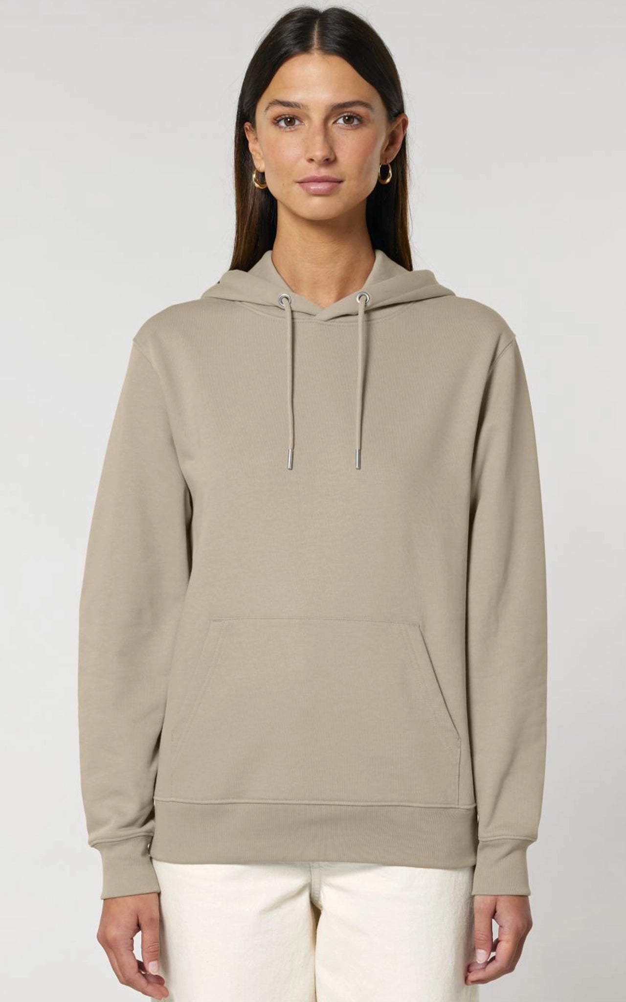 Unisex Streetwear Hoodie beige mit Statement-Print