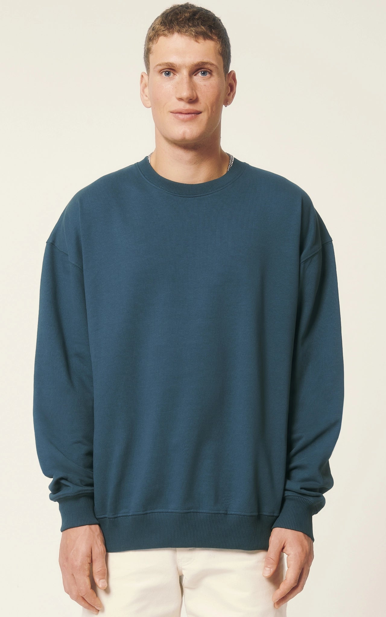 Oversized Crewneck Sweatshirt No Money but Love aus bio-baumwolle