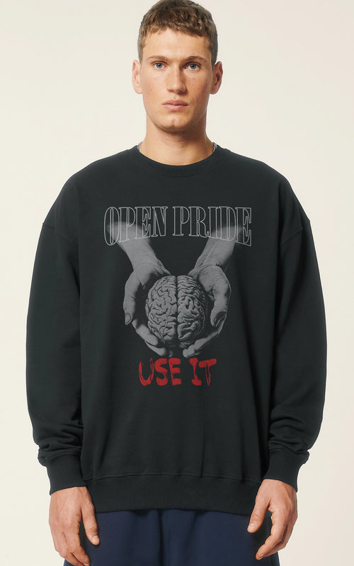 Oversized Crewneck Sweatshirt Use your Brain