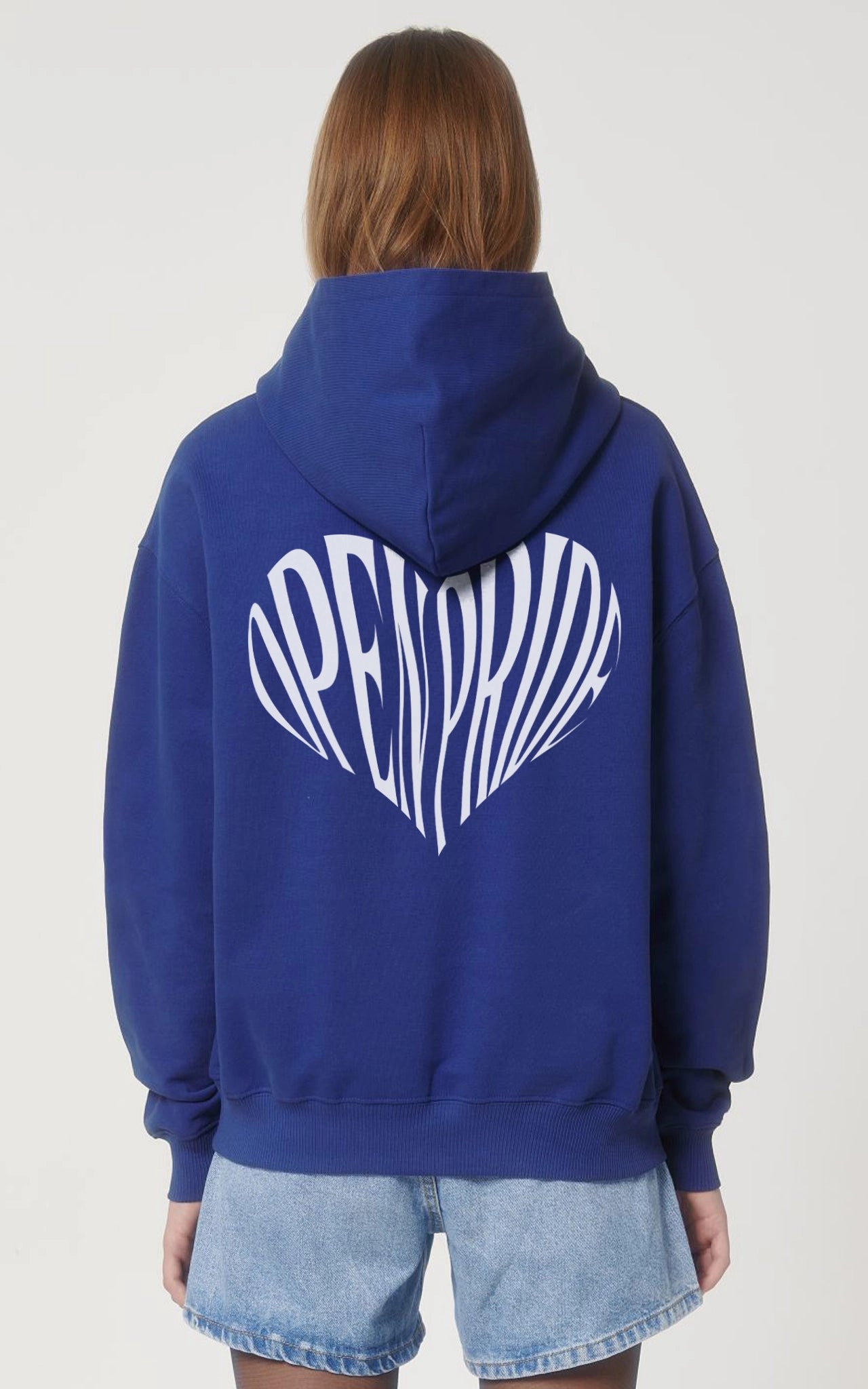 Oversized Pride Hoodie Heavy Heart blau