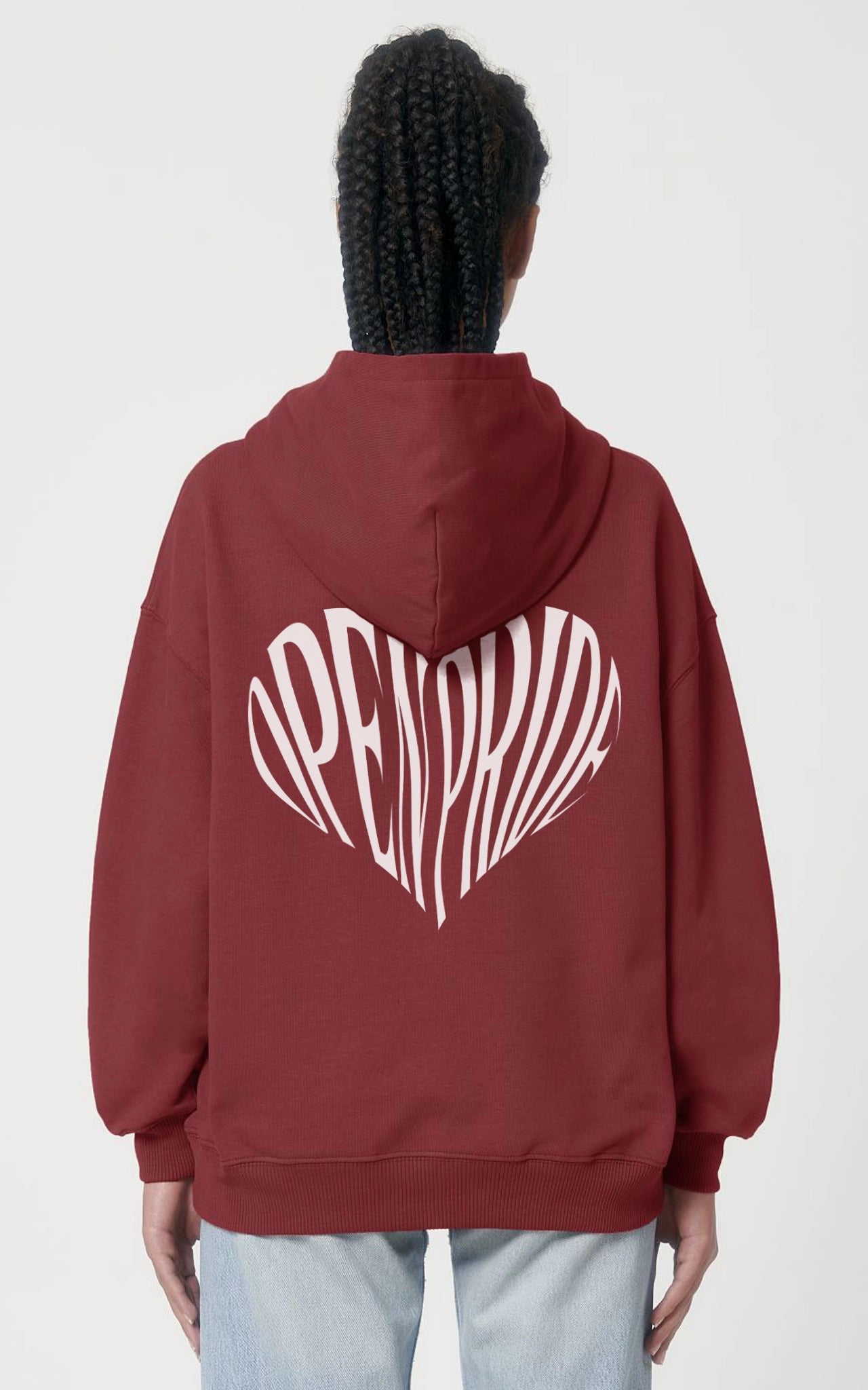 Oversized Pride Hoodie Heavy Heart rot