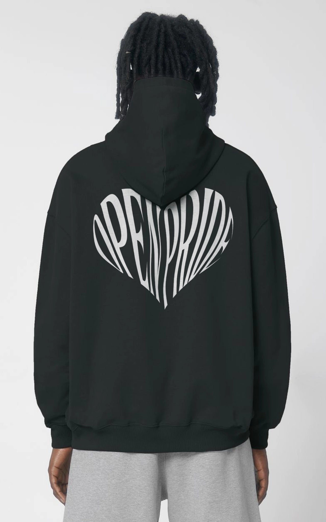 Oversized Hoodie Heavy Heart schwarz