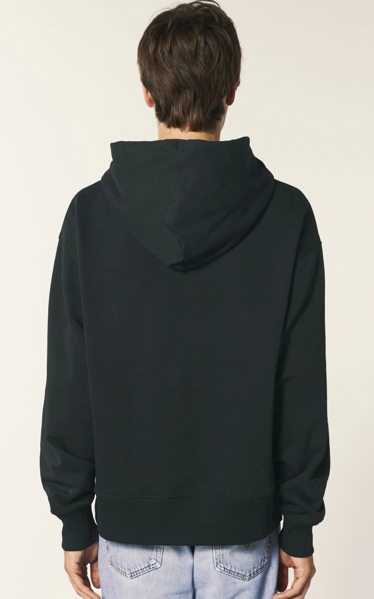 Please use it - schwarzer Oversized Hoodie Use your Brain back