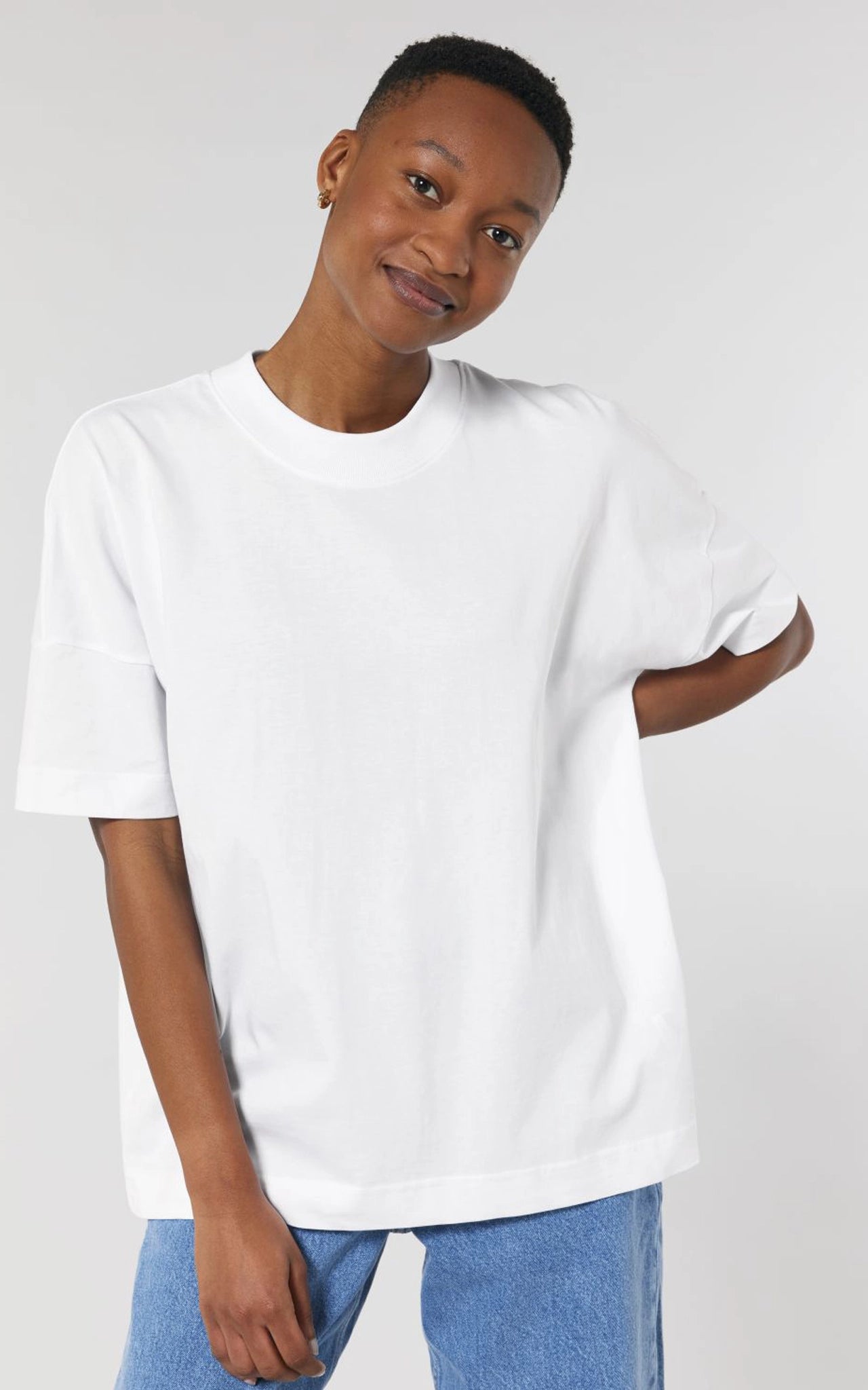 Oversized T-Shirt Love Cross weiß