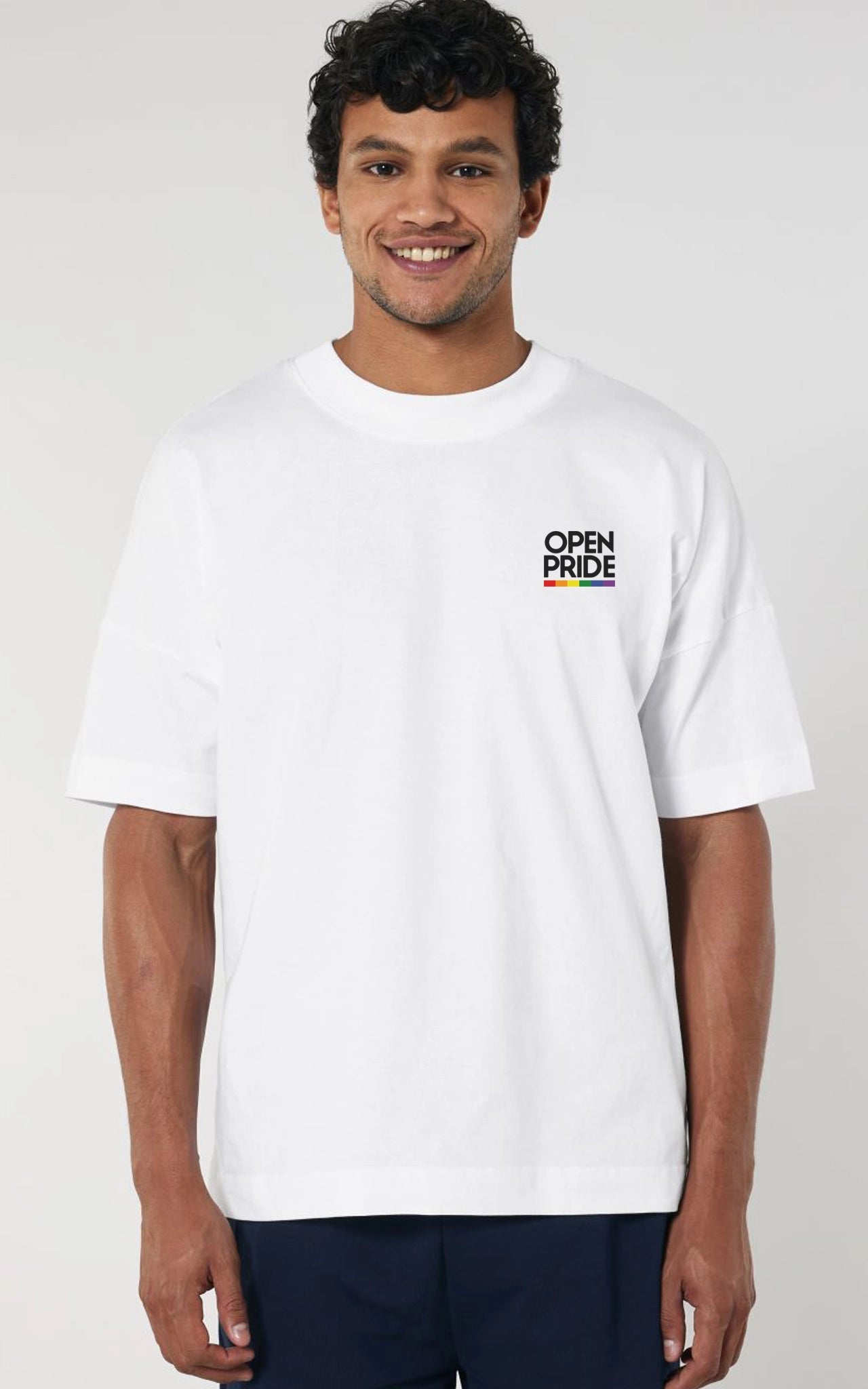 weißes organic Oversized T-Shirt Be Pride