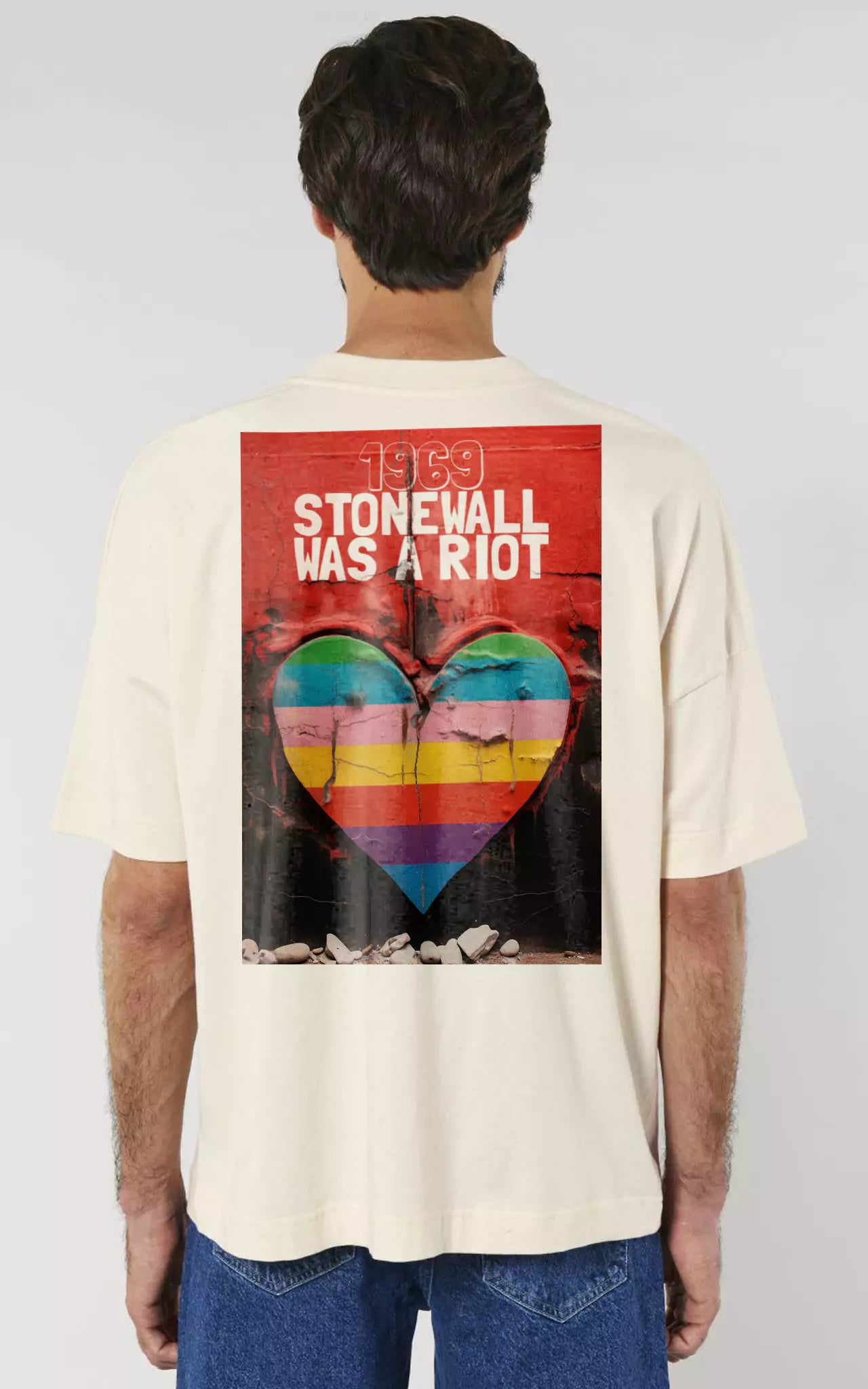 beiges Oversized T-Shirt Stonewall was a Riot 1969