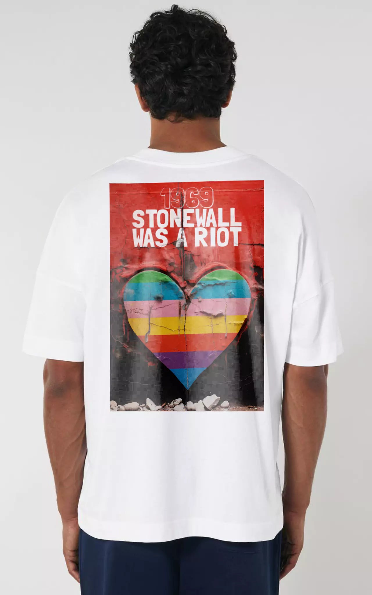 weißes Oversized T-Shirt Stonewall was a Riot 1969