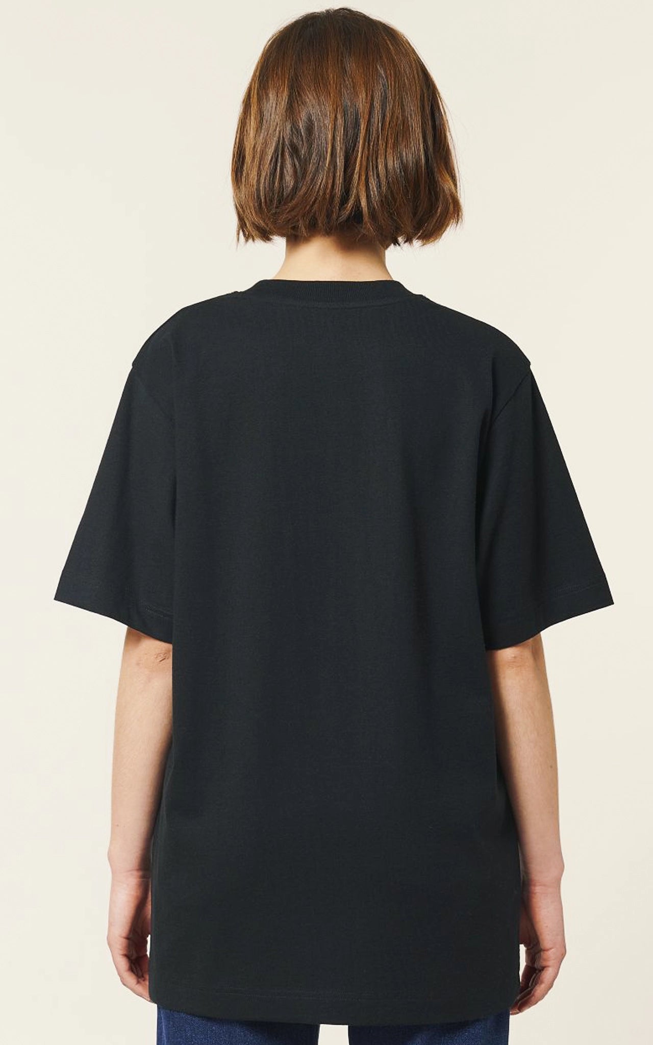 Back view Please use it black Oversized T-Shirt Use your Brain