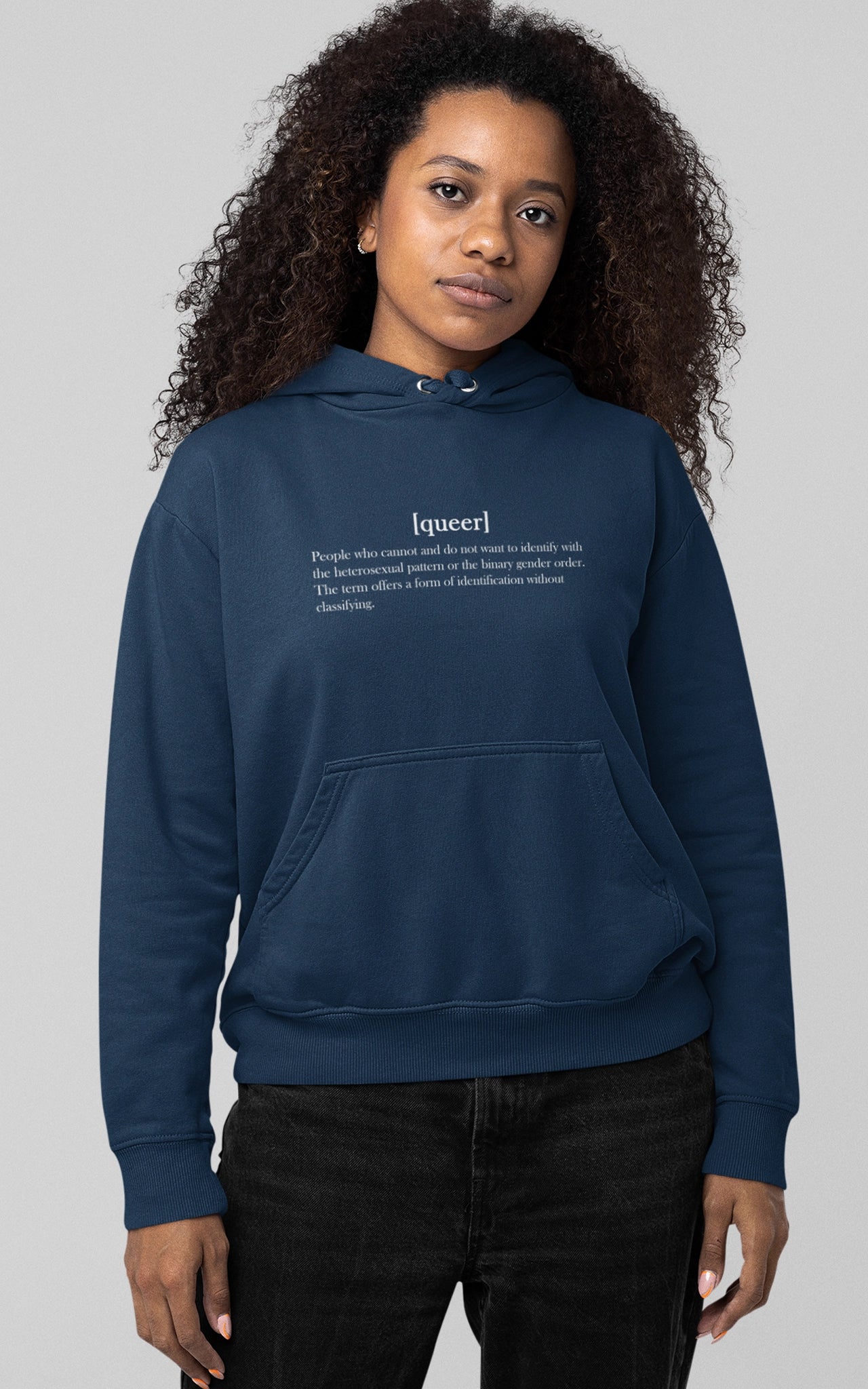 Premium Organic Hoodie queer definition navy blau