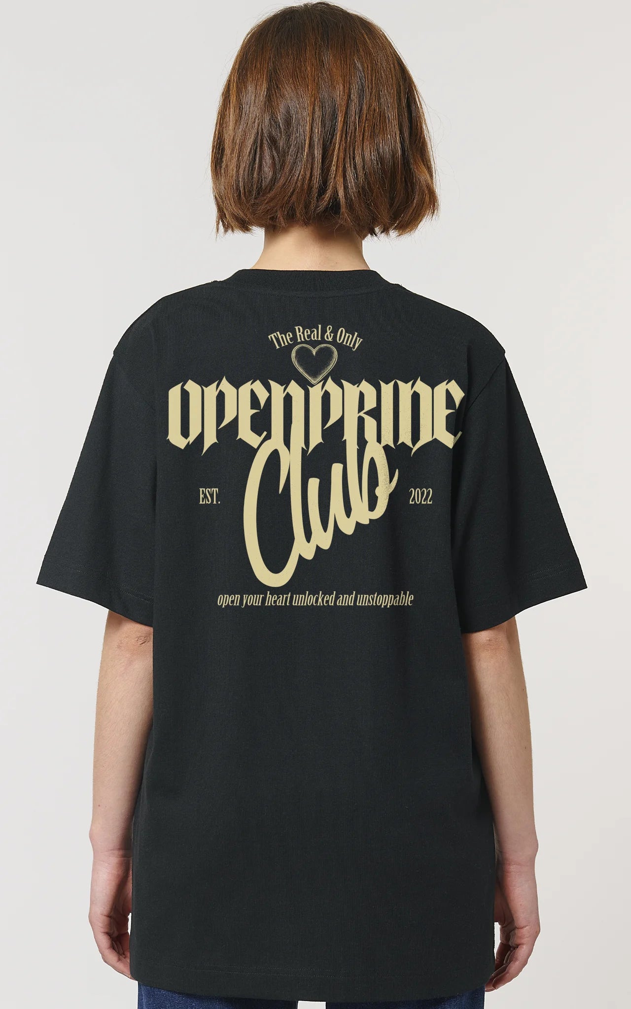 schwarzes Streetwear Premium T-Shirt Open Pride Club