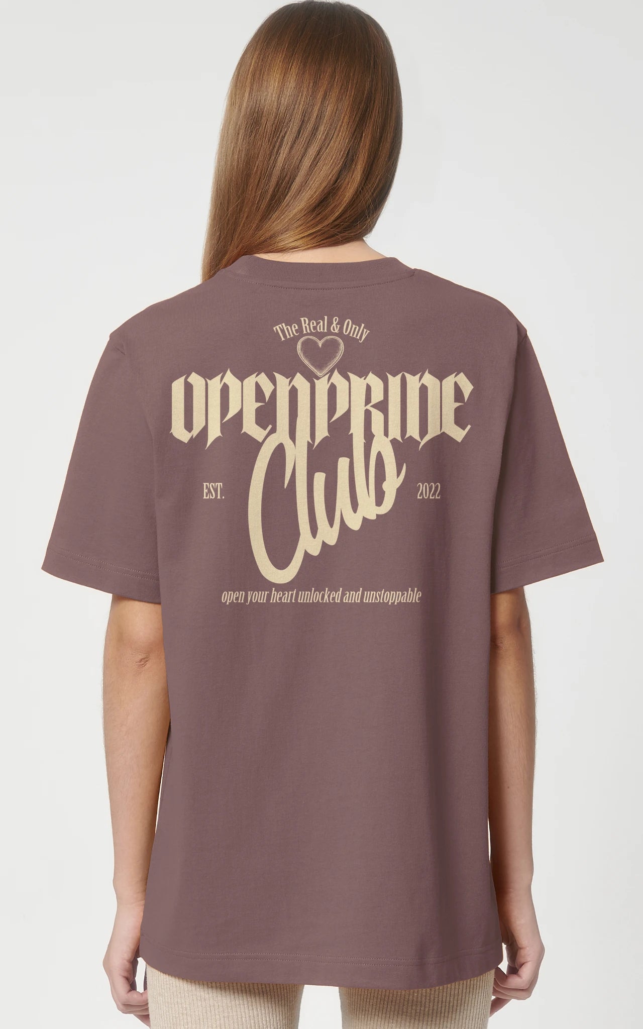 Streetwear Premium T-Shirt Open Pride Club in Coffee