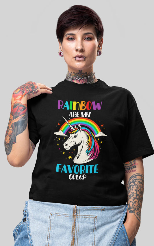 Pride T-Shirt – Farbenfrohes Rainbow Unicorn Motiv