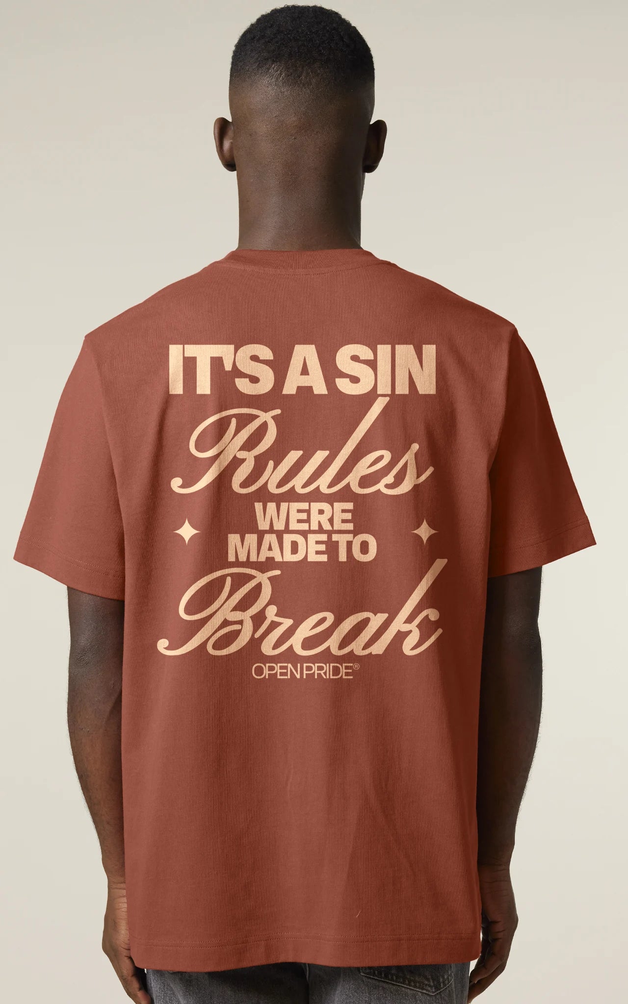 It's a Sin Statement Backprint auf Premium Bio-Baumwoll T-Shirt