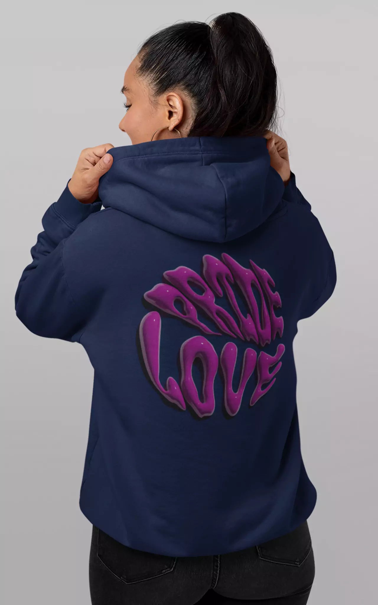 Pride Hoodie navy blauer  Oversized Organic Pride Love Hoodie