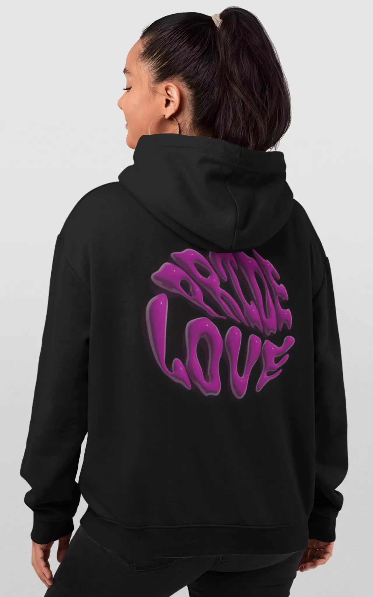 Pride Hoodie schwarzer Oversized Organic Pride Love Hoodie Genderneutral