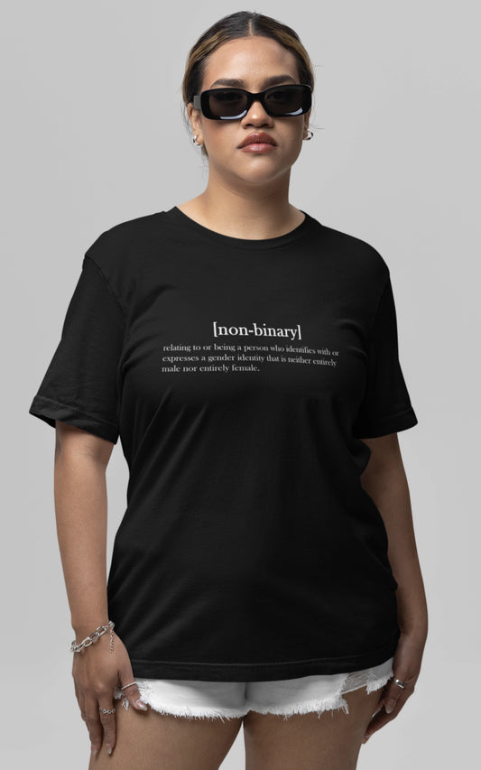 schwarzes organic Oversized Pride T-Shirt non binary definition