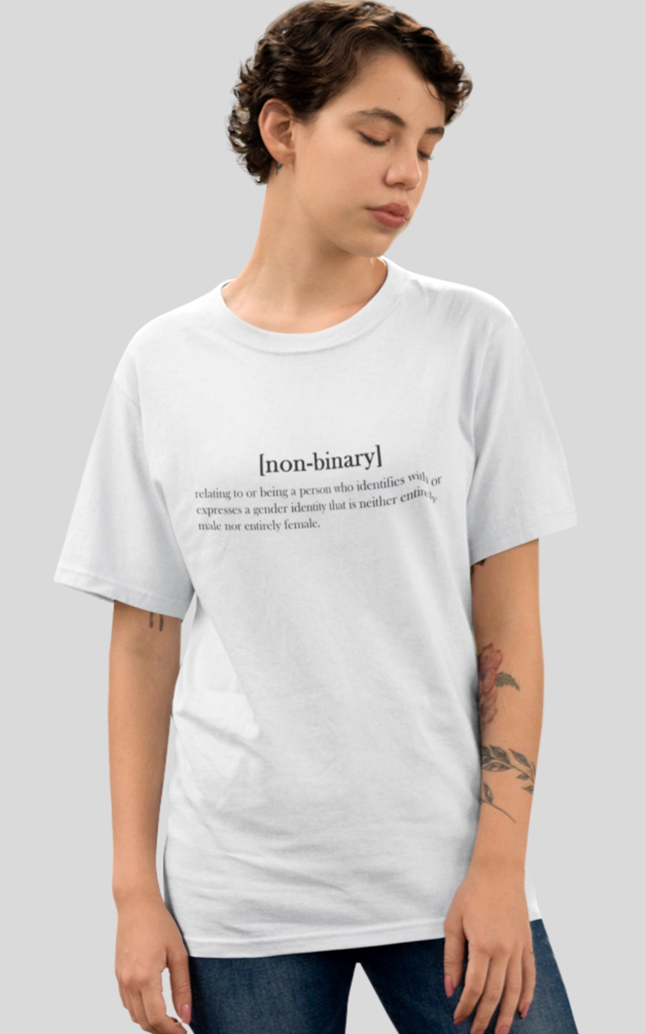 weißes organic Oversized Pride T-Shirt non binary definition