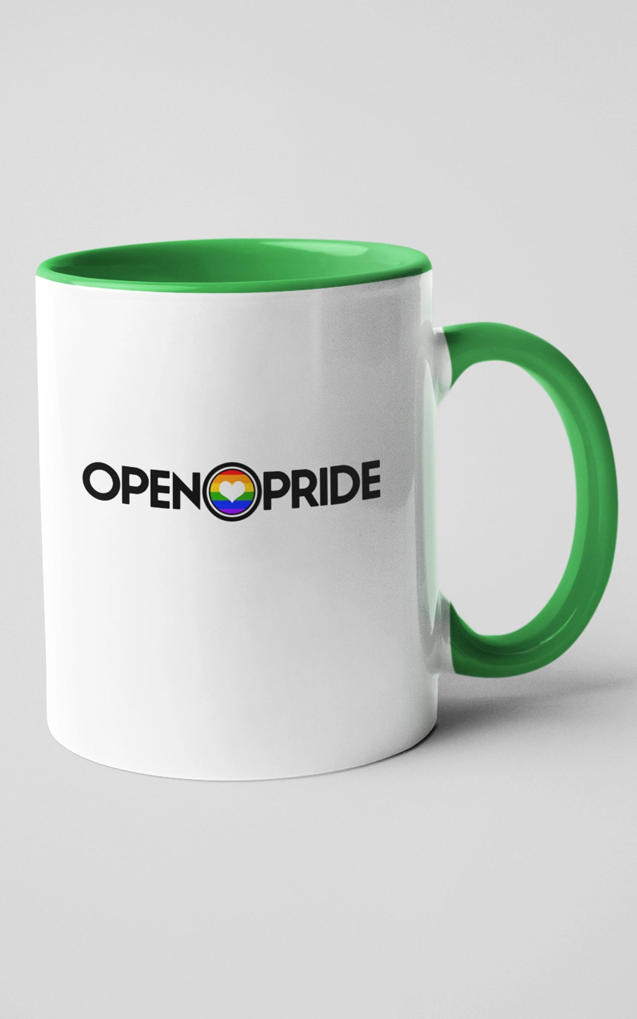 Zweifarbige Keramiktasse Open Pride grün