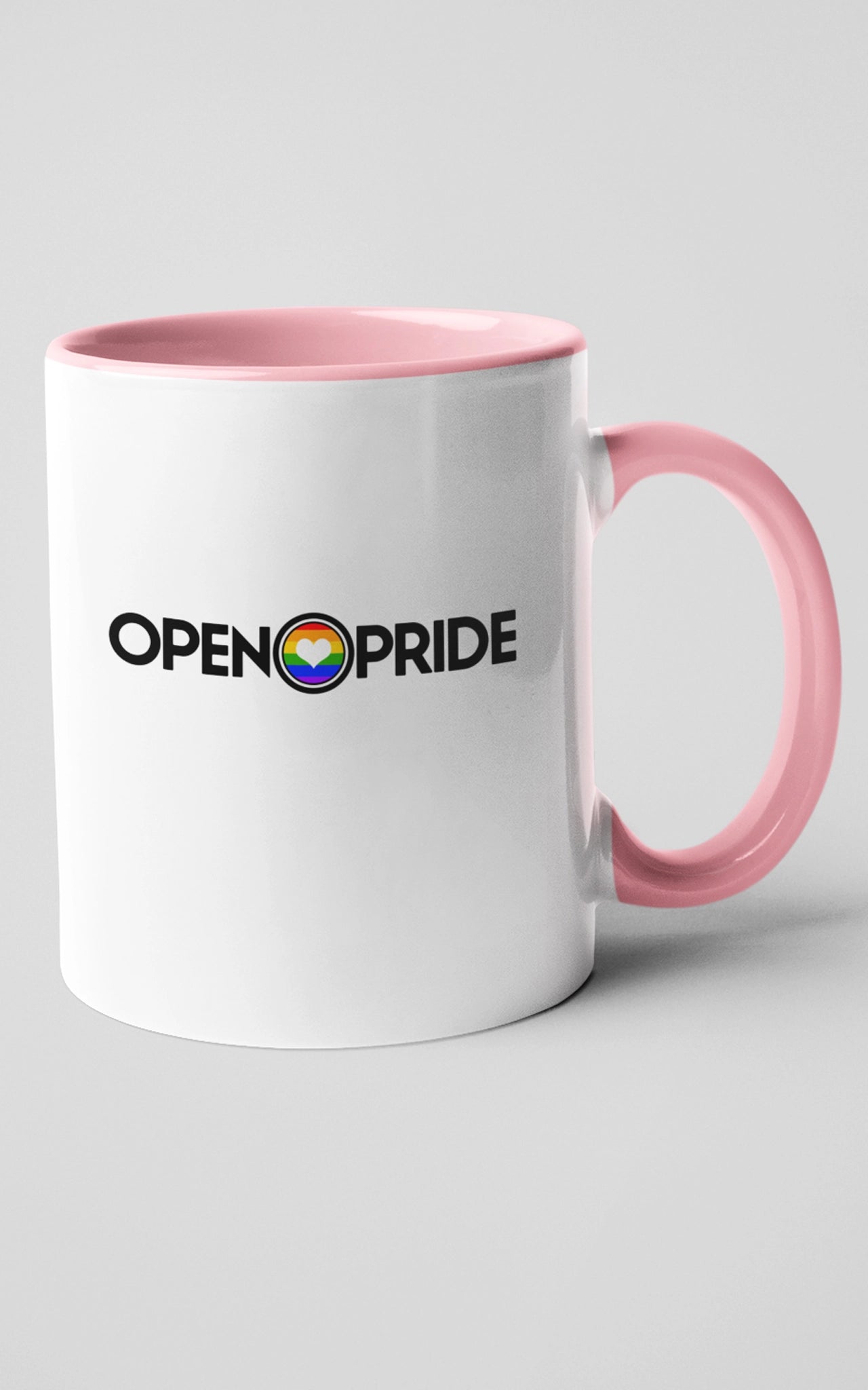 Zweifarbige Keramiktasse Open Pride rosa